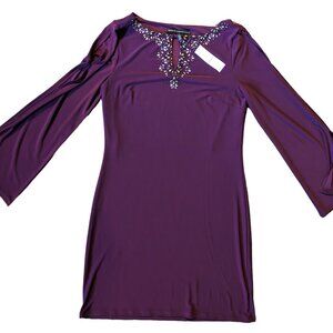 Women’s Small Bell Sleeve Dress in Rich Burgundy White House Black Market